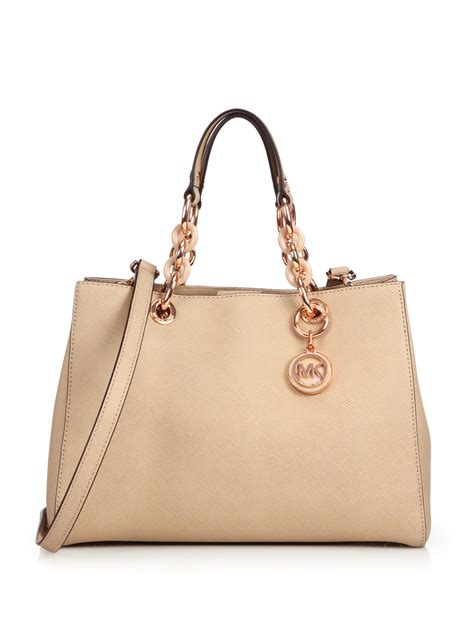 michael kors new saffiano cynthia medium satchel|Cynthia Saffiano Leather Satchel .